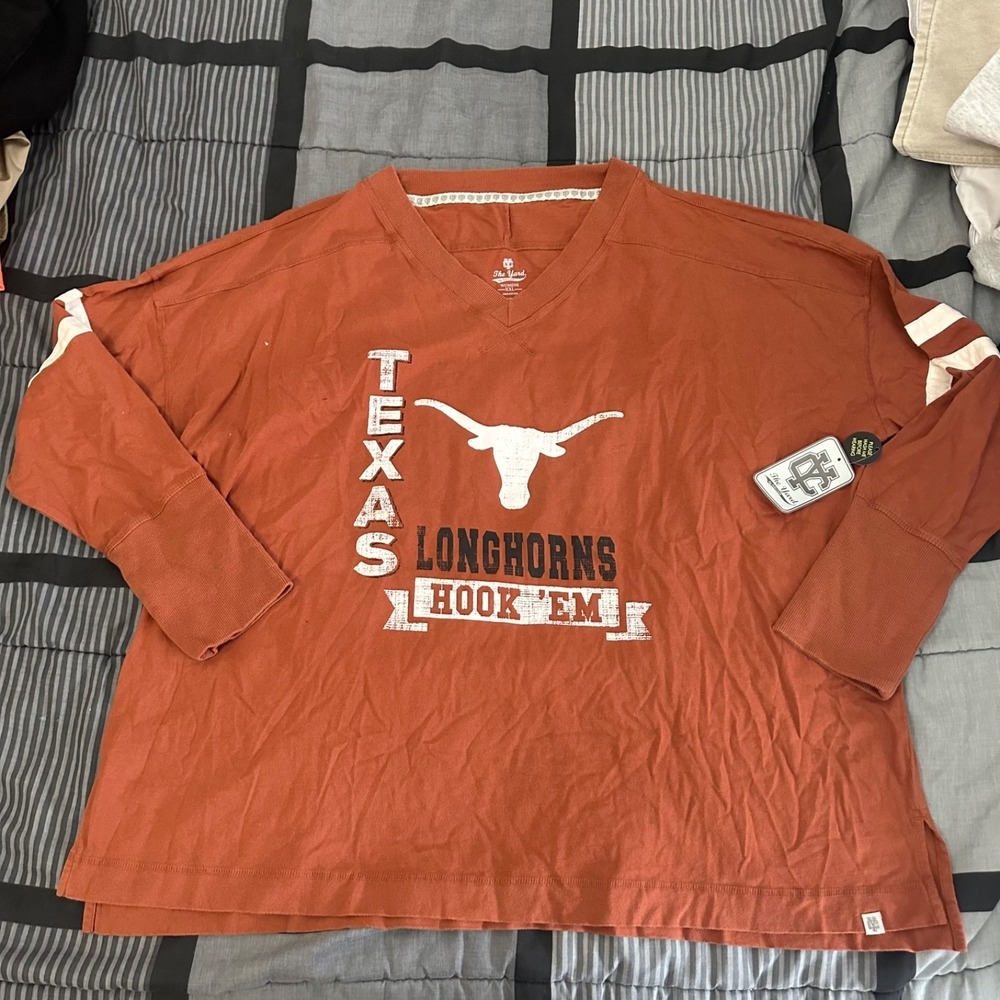 Texas Longhorns Shirt Long Sleeve Womens 2XL NCAA Football The Yard By Colosseum